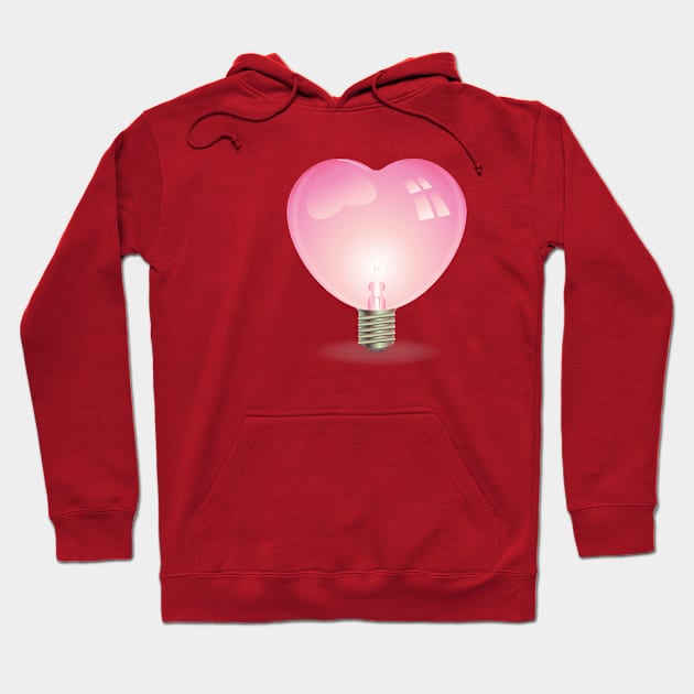 Heart Shaped Lightbulb Hoodie by AnnArtshock